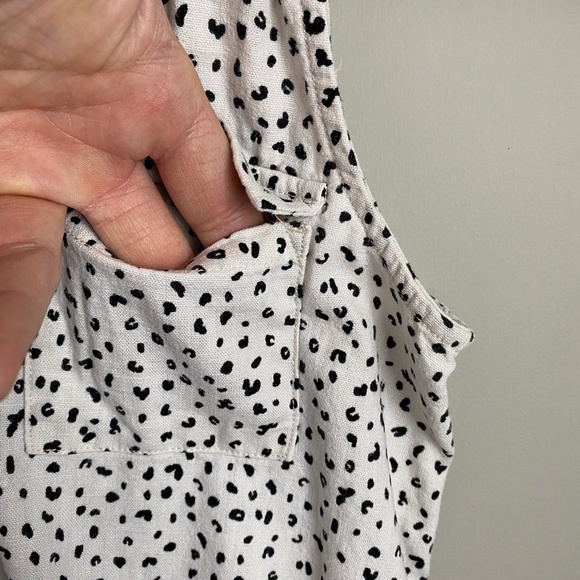 Old Navy Girl's White/Black Print Linen Blend‎ Romper Size Large (10-12) - Picture 3 of 13